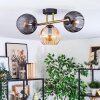 Koyoto Taklampa, kullampa Guld, Svart, 3-ljuskällor