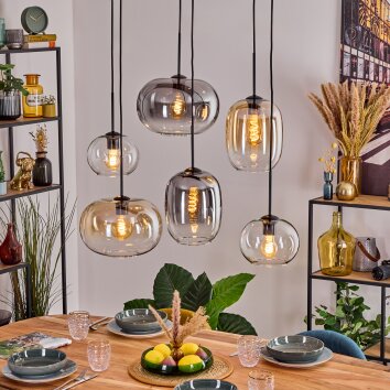 Apedo Pendellampa, Pendelbelysning Amber, Klart, Rökfärger, 6-ljuskällor