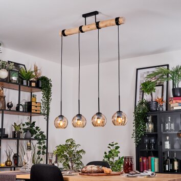 Koyoto Pendellampa, kullampa, Pendelbelysning Naturfärger, Svart, 4-ljuskällor