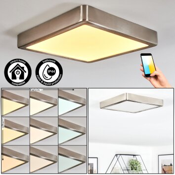 Finsrud badrumslampa, Taklampa, Panel LED Nickel matt, 1-ljuskällor Finsrud badrumslampa, Taklampa, Panel LED Nickel matt, 1-ljuskällor