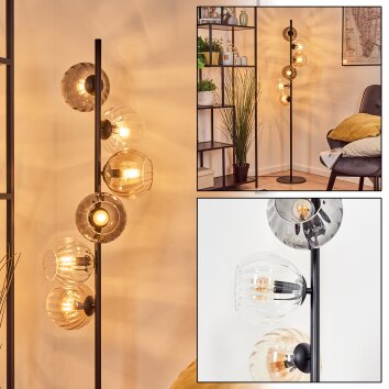 Koyoto kullampa, Golvlampa Amber, Klart, Rökfärger, 6-ljuskällor