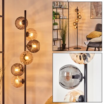 Koyoto kullampa, Golvlampa Amber, Rökfärger, 6-ljuskällor