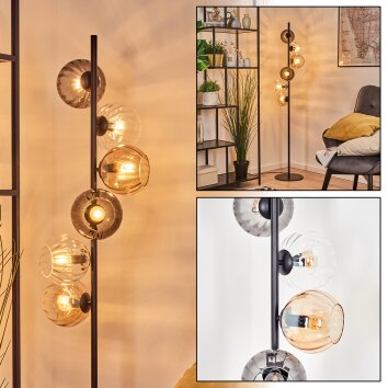 Koyoto kullampa, Golvlampa Amber, Klart, Rökfärger, 6-ljuskällor