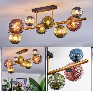 Chehalis Taklampa, kullampa Guld, Svart, 8-ljuskällor