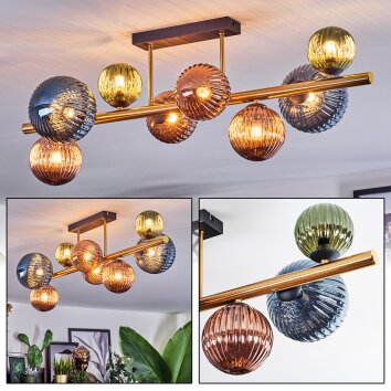 Chehalis Taklampa, kullampa Guld, Svart, 8-ljuskällor