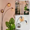 Koyoto kullampa, Golvlampa Amber, Krom, Klart, Rökfärger, 3-ljuskällor