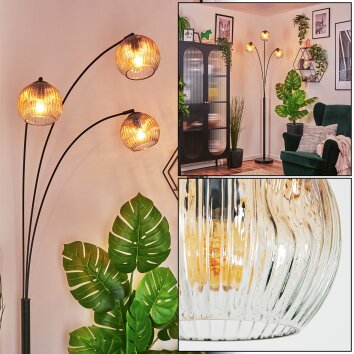 Ripoll kullampa, Golvlampa Amber, Klart, 3-ljuskällor