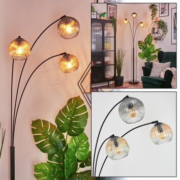 Ripoll kullampa, Golvlampa Amber, Klart, Rökfärger, 3-ljuskällor
