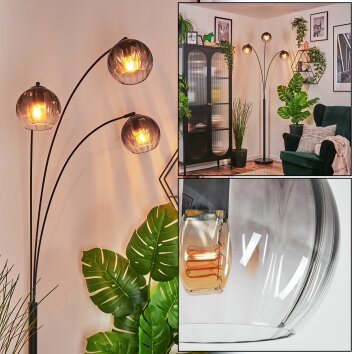 Koyoto kullampa, Golvlampa Klart, Rökfärger, 3-ljuskällor