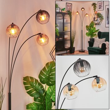 Koyoto kullampa, Golvlampa Amber, Klart, Rökfärger, 3-ljuskällor