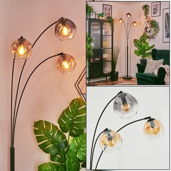 Ripoll kullampa, Golvlampa Amber, Klart, Rökfärger, 3-ljuskällor