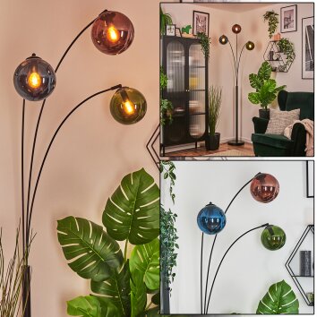 Gastor kullampa, Golvlampa Blå, Grön, Kopparfärg, 3-ljuskällor