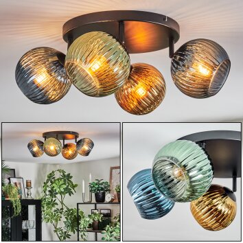 Koyoto Taklampa, kullampa Blå, Guld, Grön, 4-ljuskällor