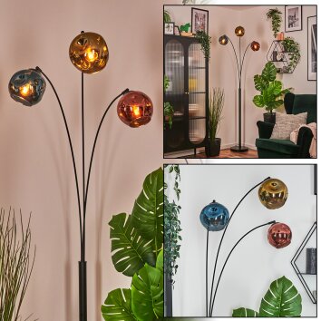 Ripoll kullampa, Golvlampa Blå, Guld, Kopparfärg, 3-ljuskällor