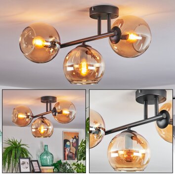 Koyoto Taklampa, kullampa Amber, 3-ljuskällor