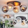 Koyoto Taklampa, kullampa Amber, Krom, Klart, Rökfärger, 4-ljuskällor