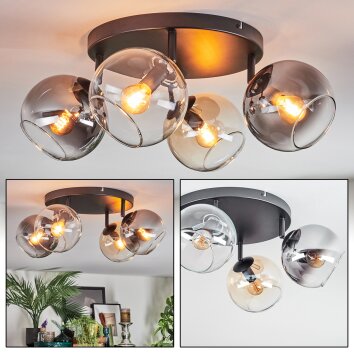 Koyoto Taklampa, kullampa Amber, Klart, Rökfärger, 4-ljuskällor