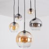 Koyoto Pendellampa, kullampa, Pendelbelysning 45 cm Amber, Klart, Rökfärger, 5-ljuskällor
