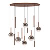 Paul Neuhaus BOWL Pendelbelysning LED Brun, 12-ljuskällor