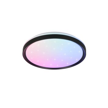 Reality Solit Taklampa LED Svart, 1-ljuskällor, Fjärrkontroll, Färgväxlare