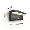 Philips Lampor Bustan vägglampa utomhus LED Antracit, 1-ljuskällor, Rörelsedetektor