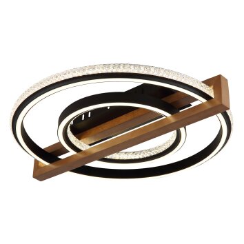 Globo Deloris Taklampa LED Mörkbrun, Svart, 1-ljuskällor, Fjärrkontroll