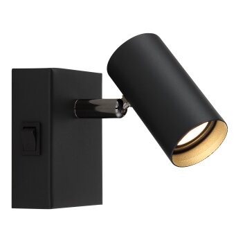 Globo Este Vägglampa, Väggspotlight LED Krom, Svart, 1-ljuskällor