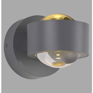 Leuchten Direkt AKKU-CHIA Vägglampa LED Silver, 2-ljuskällor, Fjärrkontroll