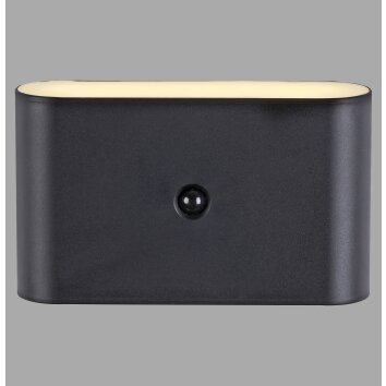 Leuchten Direkt ZIDDY Vägglampa LED Svart, 2-ljuskällor, Rörelsedetektor