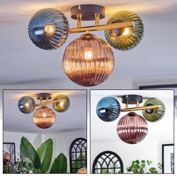 Chehalis Taklampa, kullampa Guld, Svart, 3-ljuskällor