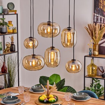 Apedo Pendellampa, Pendelbelysning Amber, 6-ljuskällor