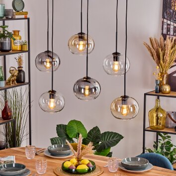 Apedo Pendellampa, kullampa, Pendelbelysning Amber, Klart, Rökfärger, 6-ljuskällor