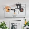 Koyoto Taklampa, kullampa Amber, Krom, Klart, Rökfärger, 3-ljuskällor