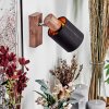 Fallhagen Vägglampa, Väggspotlight Krom, Trä mörkt, 1-ljuskällor