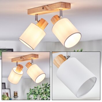 Fallhagen Taklampa, Takstrålkastare Krom, Trä ljus, 2-ljuskällor