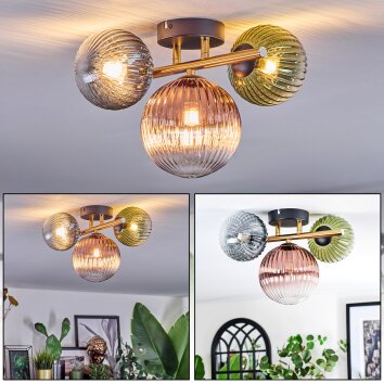 Chehalis Taklampa, kullampa Guld, Svart, 3-ljuskällor