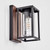 Portalis vägglampa utomhus, Vägglampa träoptik, Svart, 1-ljuskällor