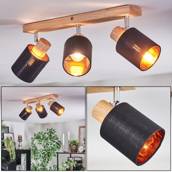 Fallhagen Taklampa, Takstrålkastare Krom, Trä ljus, 3-ljuskällor