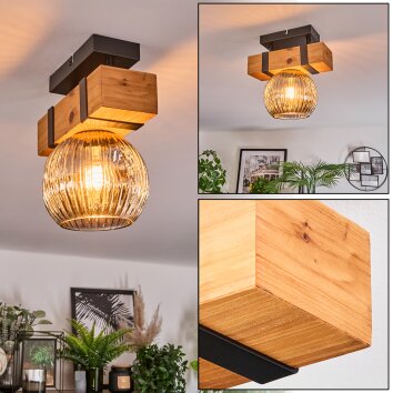 Sernadelo Taklampa, kullampa Naturfärger, Svart, 1-ljuskällor