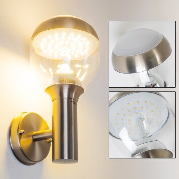 Cordova vägglampa utomhus, Vägglampa LED Rostfritt stål, 1-ljuskällor