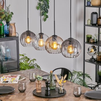 Koyoto Pendellampa, kullampa, Pendelbelysning Amber, Klart, Rökfärger, 4-ljuskällor