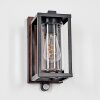 Portalis vägglampa utomhus, Vägglampa träoptik, Svart, 1-ljuskällor, Rörelsedetektor