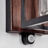 Portalis vägglampa utomhus, Vägglampa träoptik, Svart, 1-ljuskällor, Rörelsedetektor