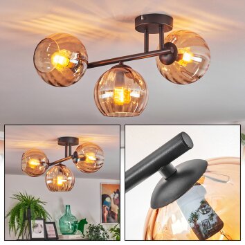 Koyoto Taklampa, kullampa Amber, 3-ljuskällor