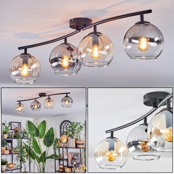 Koyoto Taklampa, kullampa Amber, Klart, Rökfärger, 4-ljuskällor