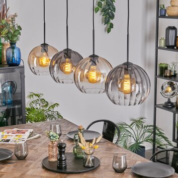 Koyoto Pendellampa, kullampa, Pendelbelysning Amber, Klart, Rökfärger, 4-ljuskällor