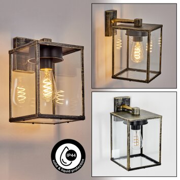 Gramilla vägglampa utomhus, Vägglampa Guld, Svart, 1-ljuskällor