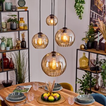 Koyoto Pendellampa, kullampa, Pendelbelysning Amber, 4-ljuskällor