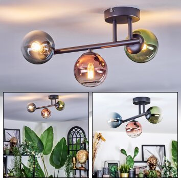 Chehalis Taklampa, kullampa Blå, Grön, Klart, Kopparfärg, 3-ljuskällor