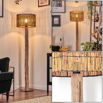 Cando Golvlampa Naturfärger, Svart, 1-ljuskällor